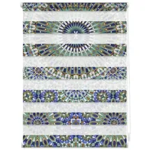 Lichtblick Duo Rollo / Doppelrollo Klemmfix 80 x 150 cm orientalisches muster/blau grün