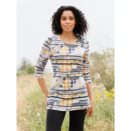 Sieh an! Longshirt in ocker-graphit-bedruckt | Gr.: 40