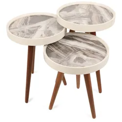 Skye Decor, Neep- NeepKTE, Weiß, Couchtische, 48x39x39 cm, 100% Melaminbeschichtete Partikelplatte