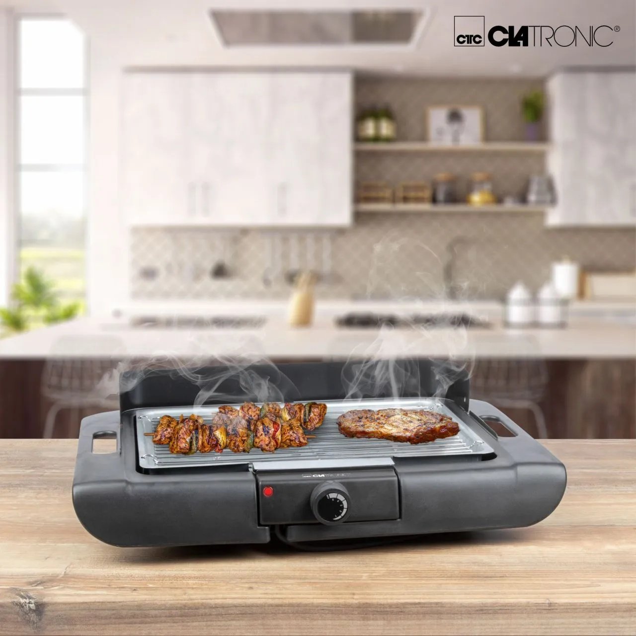 Clatronic Elektrogrill BQS3508 Grillfläche 35,5 x 24,5 cm, Tisch Standgerät