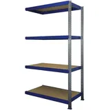 Szagato Weitspannregal, BxHxT: 160 x 200 x 60 cm, Stahl, 4 Böden blau