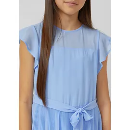 s.Oliver Junior Mädchen Kleid – Chiffon, Plissee, Bindegürtel - 152