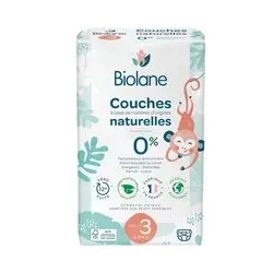 Biolane - Couches Naturelles Taille 3 Ultra-Absorbant Pas de Fuite 52 unités Bandage(S) pc(s)