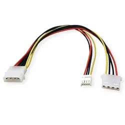 ROLINE Y-Kabel 4 pol. HDD / 4 pol. HDD  + 4 pol. FDD, 0,3 m