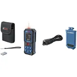 Bosch Professional Laser-Entfernungsmesser GLM 50-22 (Reichweite: bis zu 50 m, robust, IP65, ± 1,5 mm, 2X AA-Batterie, Schlaufe, Tasche) + GLM Lithium-Ionen-Akku BA 3.7V 1.0Ah A