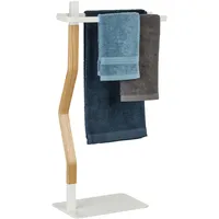 Relaxdays Handtuchständer, 2 Stangen, freistehend, HxBxT: 78 x 40