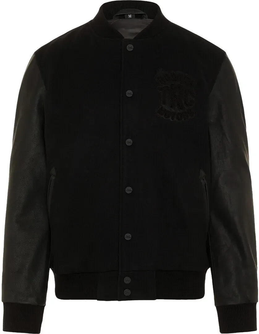 Rokker College Black Motorrad Leder-/Textiljacke, schwarz, Größe 3XL für Männer