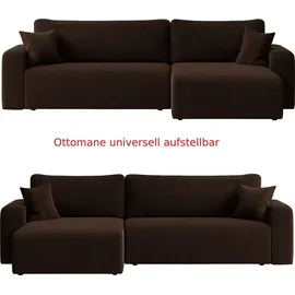 Inter Ecksofa Austin 244x145 cm Cord Braun Poso 06
