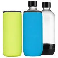 kwmobile Kühltasche 2x Schutzhülle für SodaStream Glasflasche, Neopren Hülle - Flaschen Kühler für Wasser Karaffe in Hellblau Gelb blau 20.00 cm x 1.90 cm