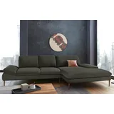 W.Schillig Ecksofa »enjoy&MORE, Designsofa, bequem, elegant und zeitlos, L-Form«, Sitztiefenverstellung, Füße bronze pulverbeschichtet, Breite 340 cm grün