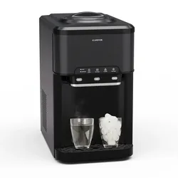 Klarstein Aqueous Eiswürfelmaschine 3-in-1: Eiswürfel, Wasserspender: heiß & kalt 20 kg/24h Schwarz