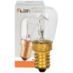 LEDMAXX Backofenlampe, Birnenform, klar, E14