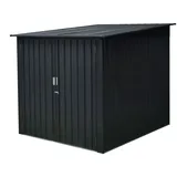 Fahrradgarage-/Fahrradhaus-/Fahrradbox aus verzinkten Blech, ca. 204 x 163 x 163 cm - Schwarz