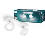 Philips Bracia LED-Deckenspot zweiflammig, weiß