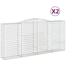 vidaXL Gabionen mit Hochbogen 400 x 50 x 180/200 cm