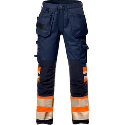 Fristads High Vis Handwerker Stretch-Hose Kl. 1 2706 PLU 127732 - warnschutz-orange/marine - C150