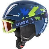 Uvex Kinder Viti Set Skihelm (Größe 46-50cm, blau)