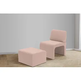 DOMO collection Sessel DOMO COLLECTION "mit Hocker 700017 ideal für kleine Räume, platzsparend, bequem", rosa (flamingo), B:70cm H:82cm T:70cm, 100% Polyester, Sessel, Einzelsessel, Hocker unter dem Sessel verstaubar, lieferbar in nur 2 Wochen