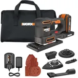 Worx WX820 Akku-Multischleifer – Schleifen ohne Staub – 5-in-1 Funktionen: Exzenter-, Fein-, Detail-, Konturen-, und Fingerschleifer – variable Geschwindigkeit – inkl. Akku & Ladegerät