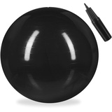 Relaxdays Gymnastikball, Fitnessball Yoga & Pilates, Sitzball Büro, Balance Ball inklusive Luftpumpe, Ø 65 cm, schwarz