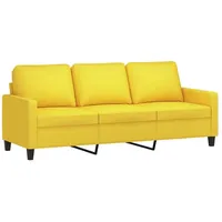 vidaXL 3-Sitzer-Sofa Hellgelb 180 cm Stoff