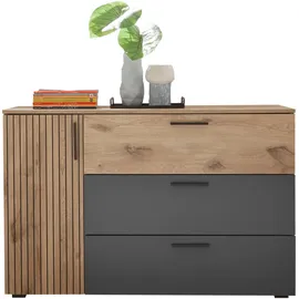 SchlafKONTOR Kombikommode 125 x 82,6 x 40 cm Beige / Grau