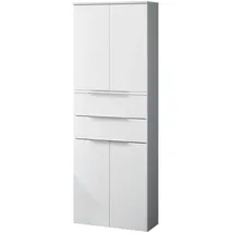 Fackelmann Kara Hochschrank 61 x 176 x 32 cm Weiß Glas/MDF/Spanplatte