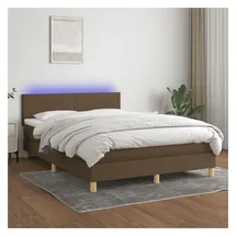 vidaXL Boxspringbett 140 x 200 cm Dunkelbraun