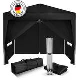 Kronenburg Handel Faltpavillon 2 x 2 m inkl. 4 Seitenteile Schwarz