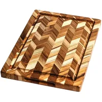 Teakhaus Herringbone Schneidebrett Teak 1-tlg. 46 x 36 x 2,5 cm Braun