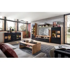 Innostyle Wohnwand Sonate Lack Schwarz