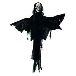 Todes Engel - animiert - Halloween - Figur 1,60m, Bewegt den Kiefer, Leuchtaugen