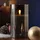 MARELIDA LED Kerze im Glas Windlicht H: 17,5 cm D: 10 cm grau