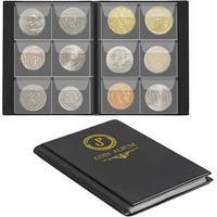 60-Fächer Münzalbum Münzhalter Münzsammlung Buch Geld Penny Pocket für Sammler