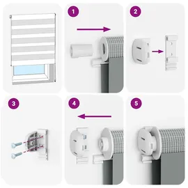 vidaXL Zebrarollo Weiß 70x100 cm Stoffbreite 65,9 cm Polyester