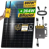 EPP.Solar 880W Balkonkraftwerk Bifazial Komplettset 800W Photovoltaik Solaranlage mit TSUN 800W WIFI Wechselrichter Smart Mini PV Anlage