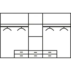 Priess Kleiderschrank 230 x 193 x 54 cm Holzwerkstoff weiß