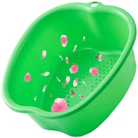 Große Fußbadewannenschüssel-Wanne für Fußbad Stabiles Kunststoff-Fußbecken für Pediküre Einweichen Füße Entgiftung Detox und Massage, um Ihre Füße, Zehennägel und Knöchel zu tränken (Green)