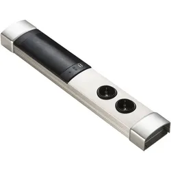 Steckdosenelement Toki mit Bluetooth-Lautsprecher, Edelstahl Effekt