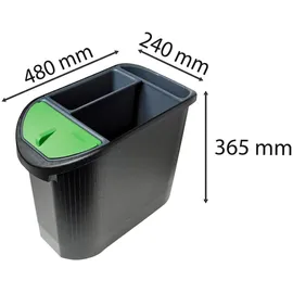 Exacompta Top Line Öko-Papierkorb 26 l Schwarz