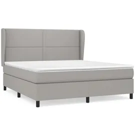 vidaXL Boxspringbett mit Matratze Hellgrau 160x200 cm Stoff1398162