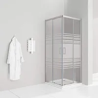iflair Diana Eckdusche mit Schiebetür rechts 75 x 80 cm teilsatiertes Sicherheitsglas DK77