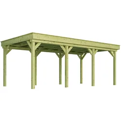 Einzelcarport WEKA "Carport 609", braun (kdi), B/H/T: 325cm x 215cm x 622cm, Carports, Schneelast 3kN/m2, inkl. selbstkl. Metalldachbahn