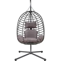 [en.casa] Hängesessel Kandsvas mit Gestell 198x110x95 cm Grau