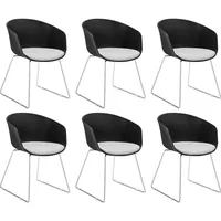 Tectake tectake® Kunststoff-Armlehnstuhl, Kunststoffschale, gepolstert, schlanke Stahlbeine, 59,5 x