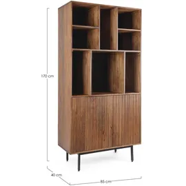 BIZZOTTO Schrank Tadita aus Mangoholz, modernes Design, 2 Türen, braun, 85 cm, Push-to-Open-System