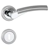 HERMAT Drückergarnitur mit Rosetten MIND 1124.M/2031, Messing, Lochung: Buntbart / Ovalbart (BB/OB)