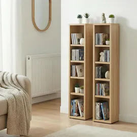 CARO-Möbel CD-Regal 20 x 17 x 186 cm Braun