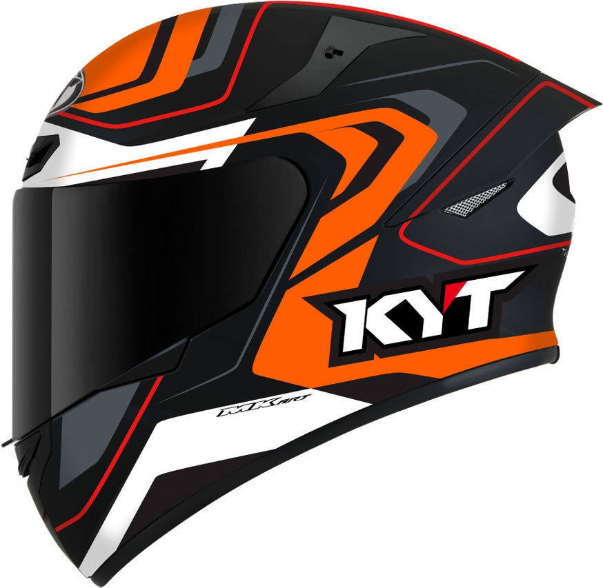 KYT TT-Course Overtech, casque intégral - Noir/Orange - 2XL