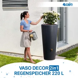 4rain Vaso Decor 2in1 Regenspeicher 220 l graphite grey